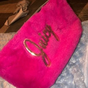 Juicy Couture faux fur makeup bag